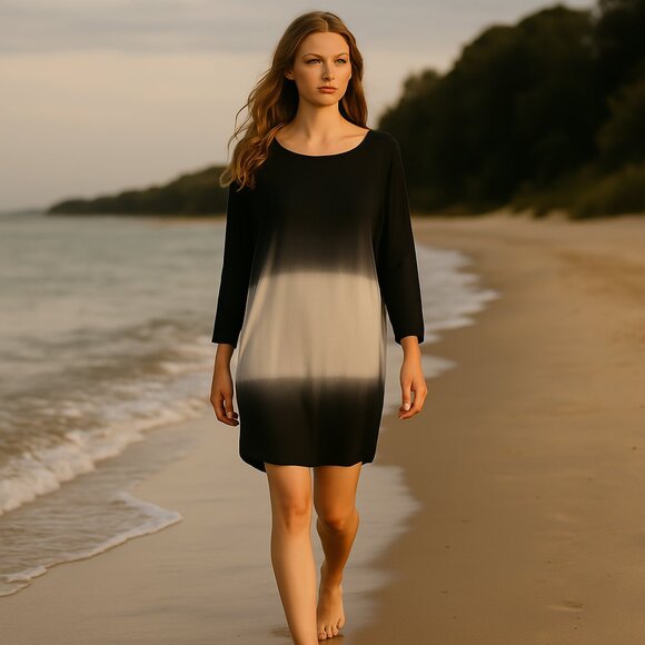 XCVI Tops - XCVI dip gradient dye ombre tunic/dress  Sz L